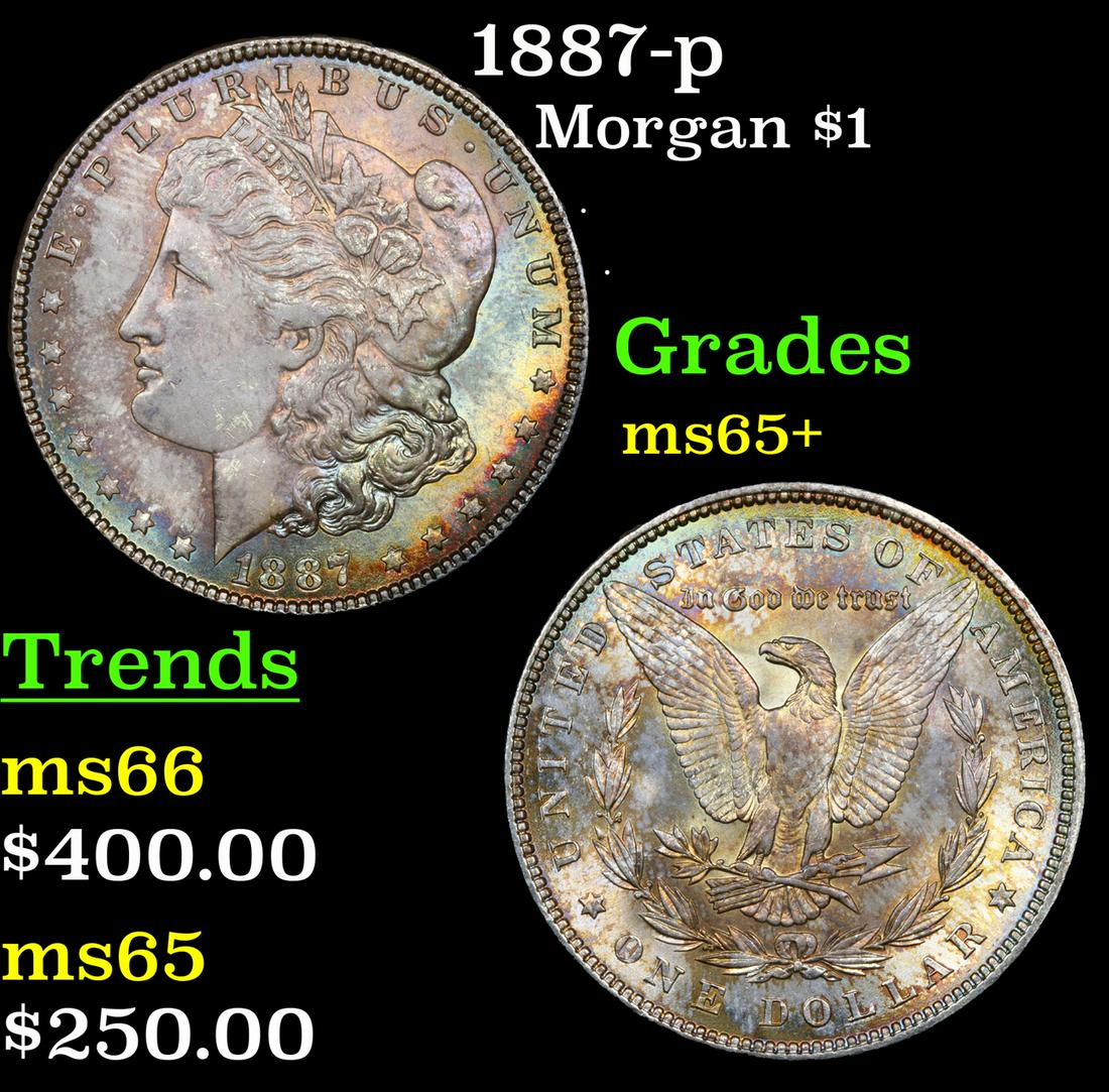 1887-p Morgan Dollar $1 Grades GEM+ Unc (1 of 1)