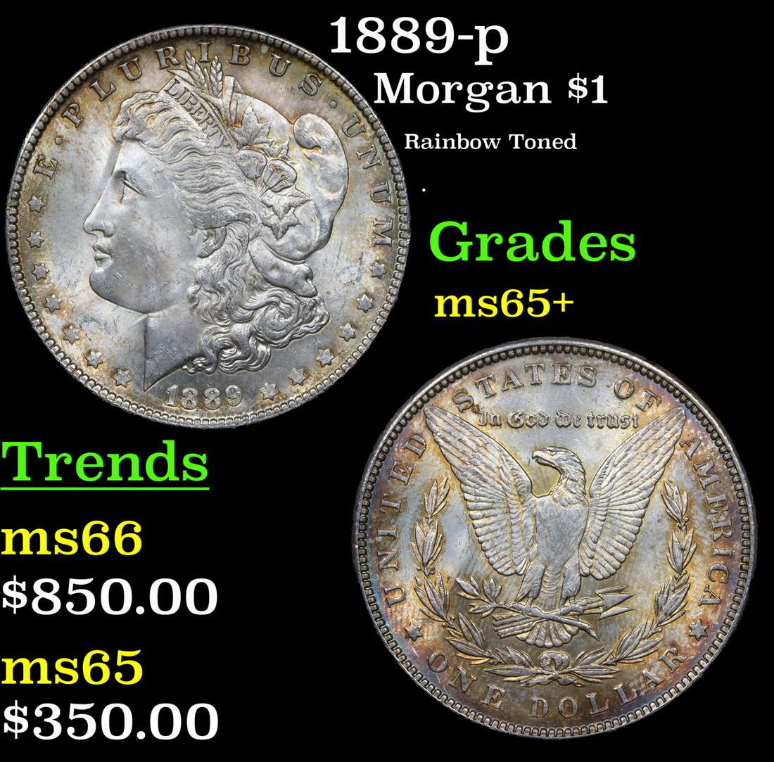 1889-p Morgan Dollar $1 Grades GEM+ Unc By SEGS (1 of 5)