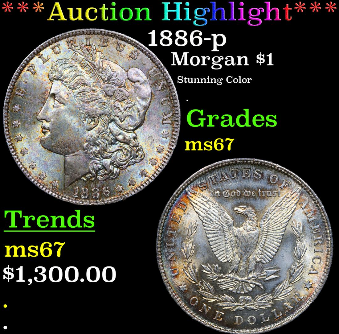 ***Auction Highlight*** 1886-p Morgan Dollar $1 Grades GEM++ Unc By SEGS (fc) (1 of 5)