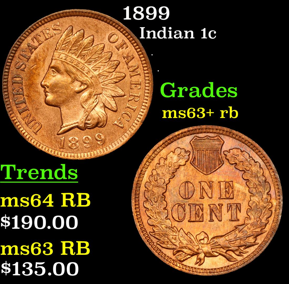 1899 Indian Cent 1c Grades Select+ Unc RB (1 of 3)