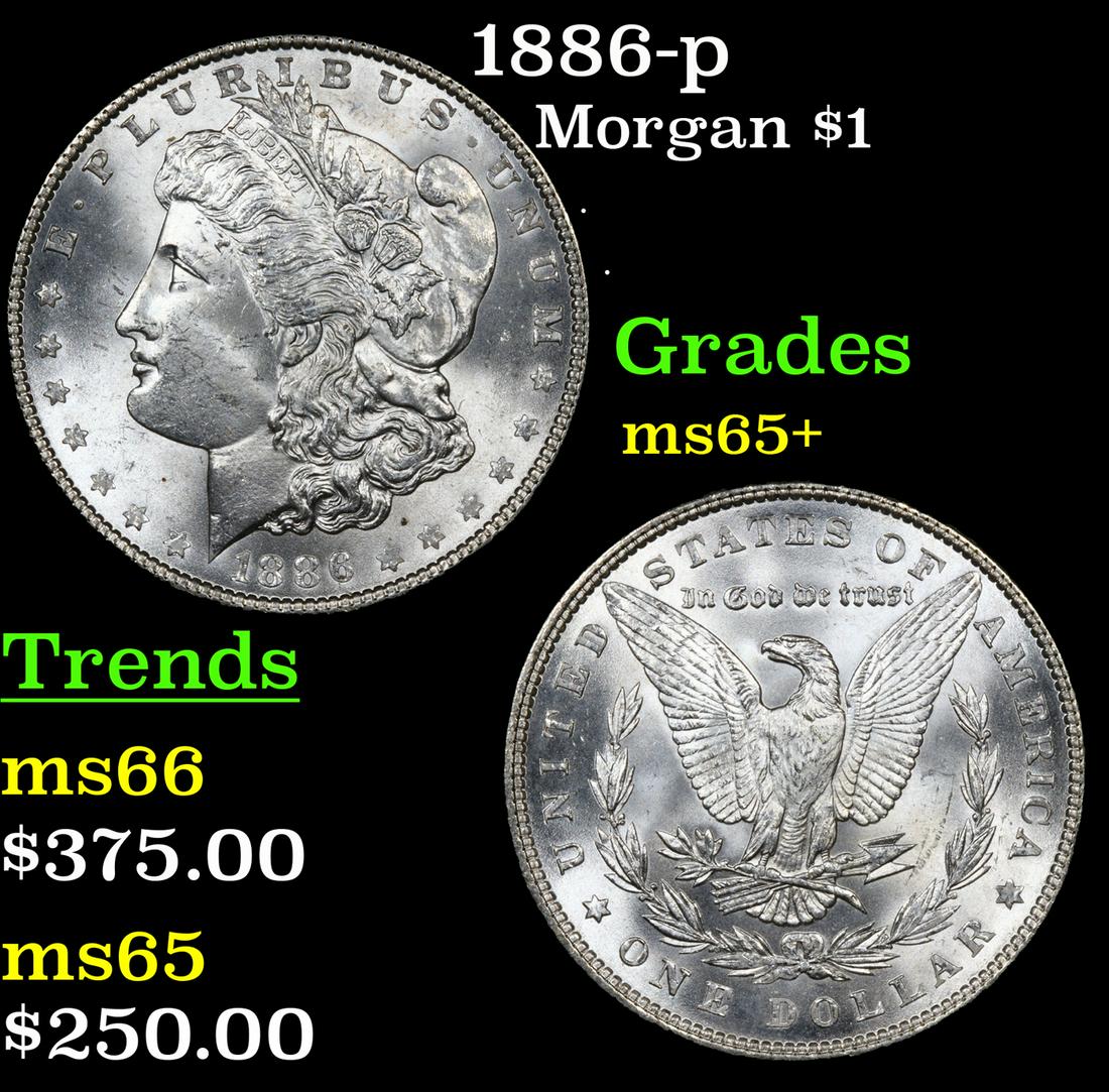 1886-p Morgan Dollar $1 Grades GEM+ Unc (1 of 3)