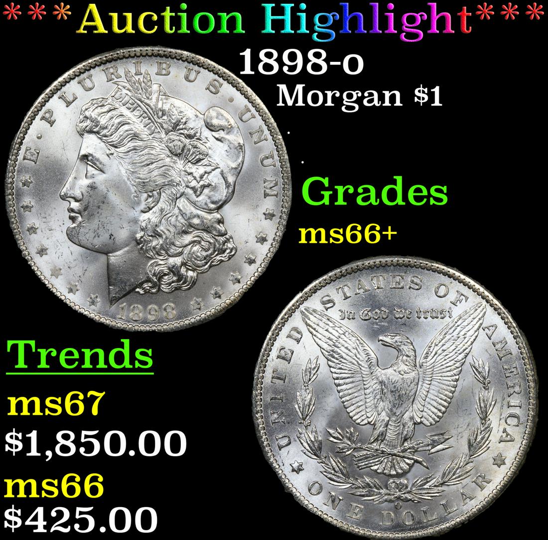 ***Auction Highlight*** 1898-o Morgan Dollar $1 Graded ms66+ By SEGS (fc) (1 of 5)