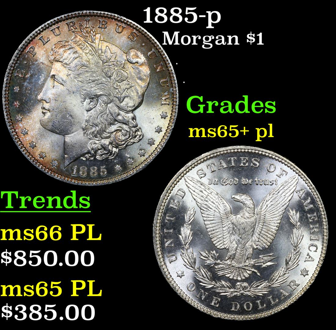 1885-p Morgan Dollar $1 Graded ms65+ pl By SEGS (1 of 7)