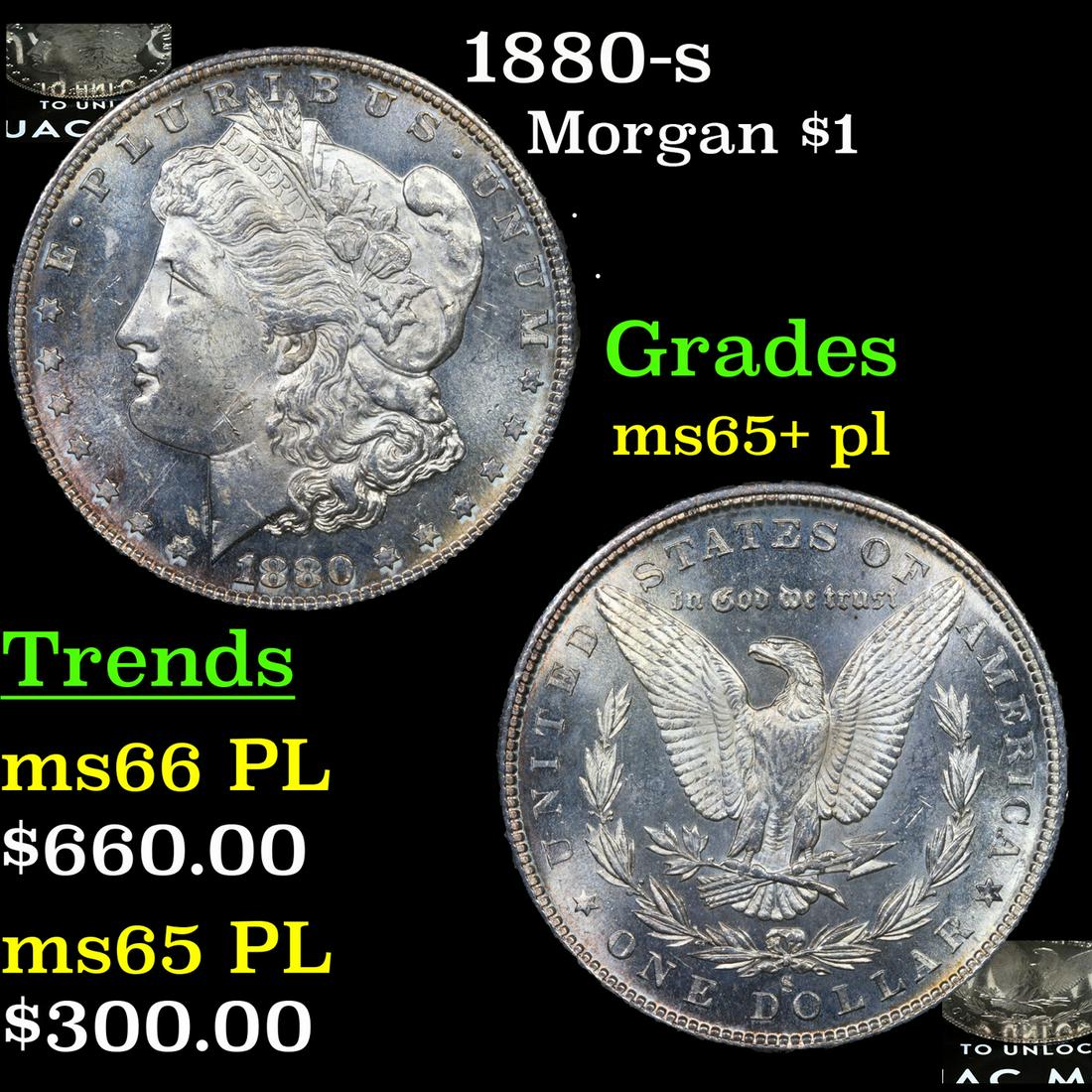1880-s Morgan Dollar $1 Grades GEM+ PL (1 of 7)