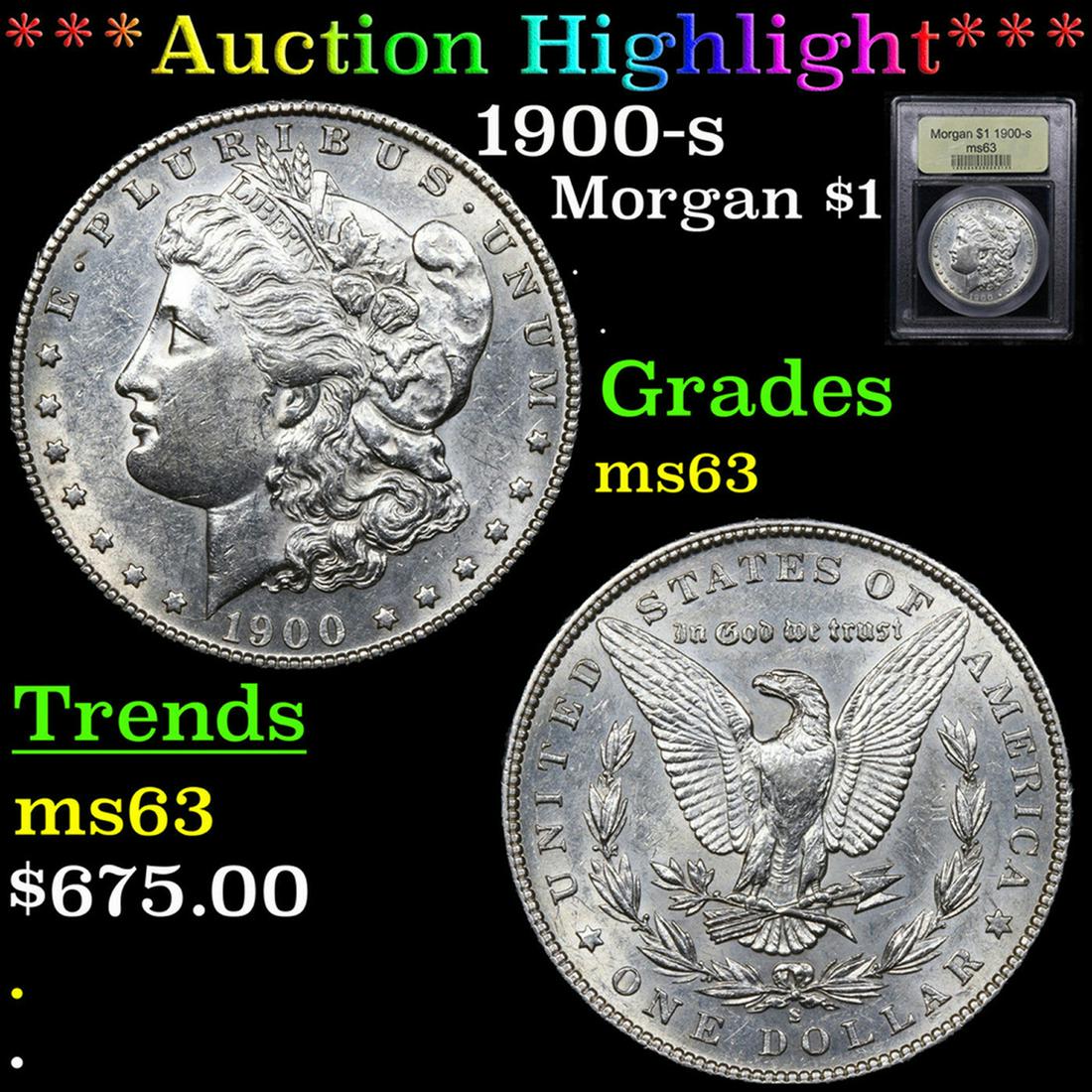 1900-s Morgan Dollar 1 Graded Select Unc By USCG (1 of 5)