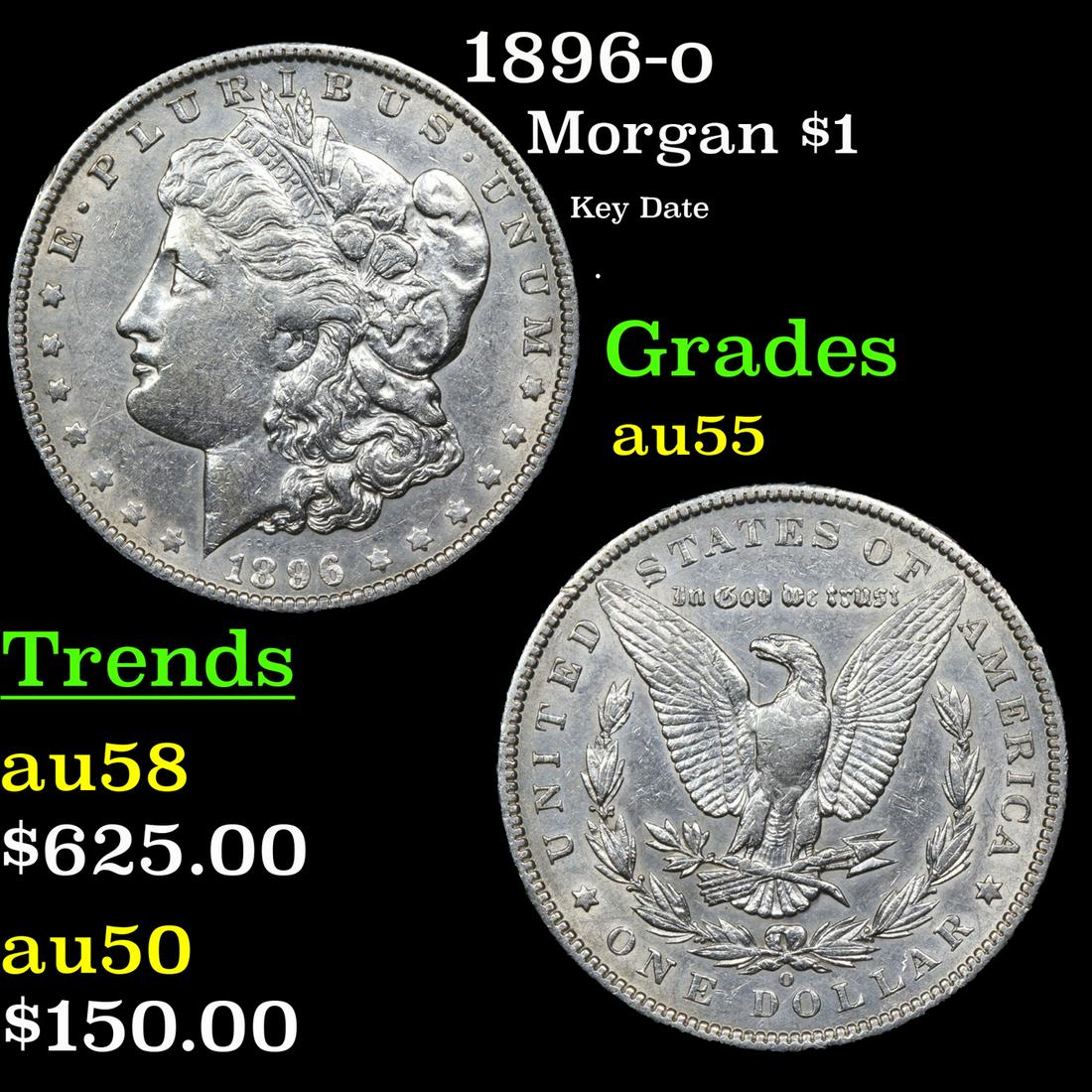 1896-o Morgan Dollar $1 Grades Choice AU (1 of 3)