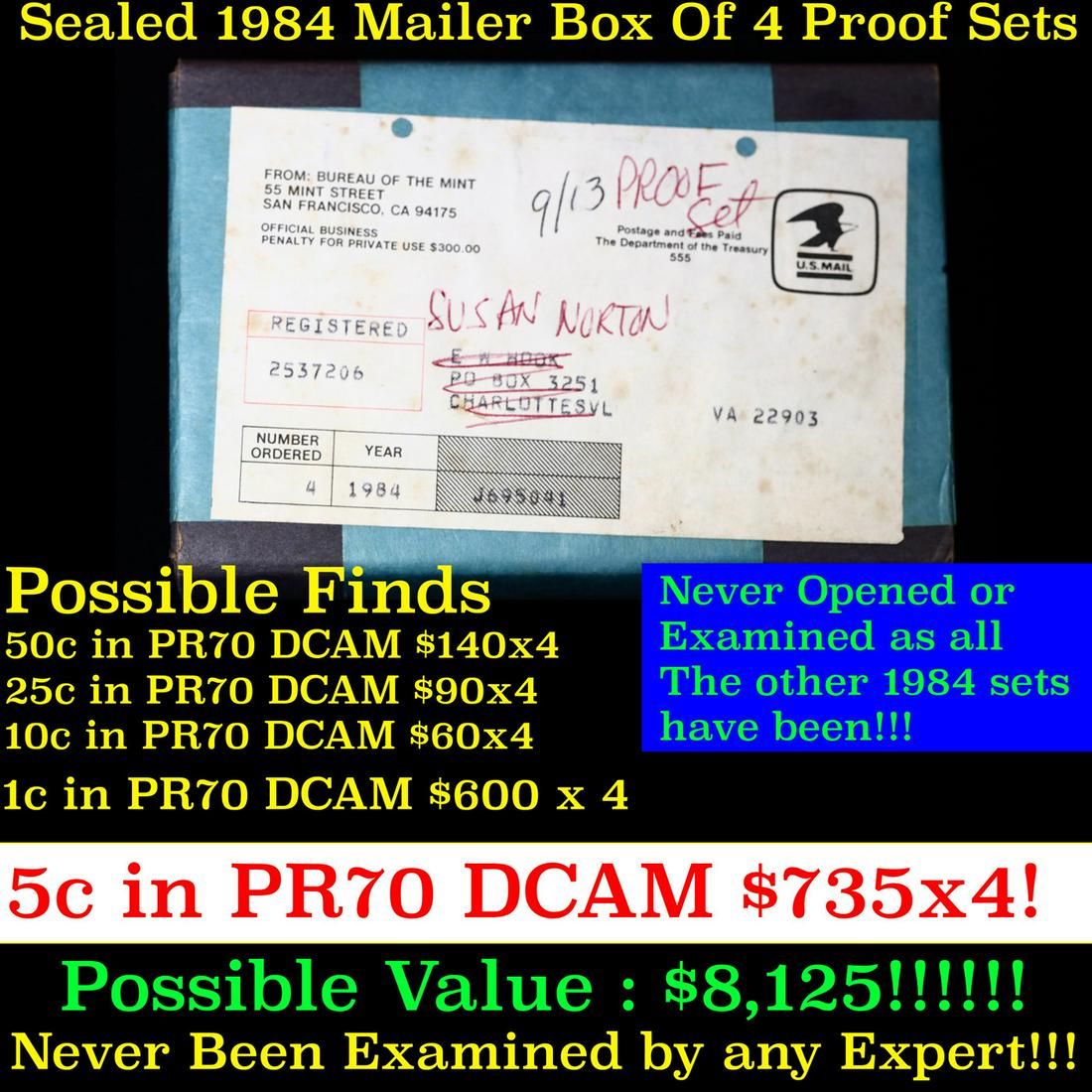 Original sealed box 4- 1984 United States Mint Proof Sets (1 of 2)