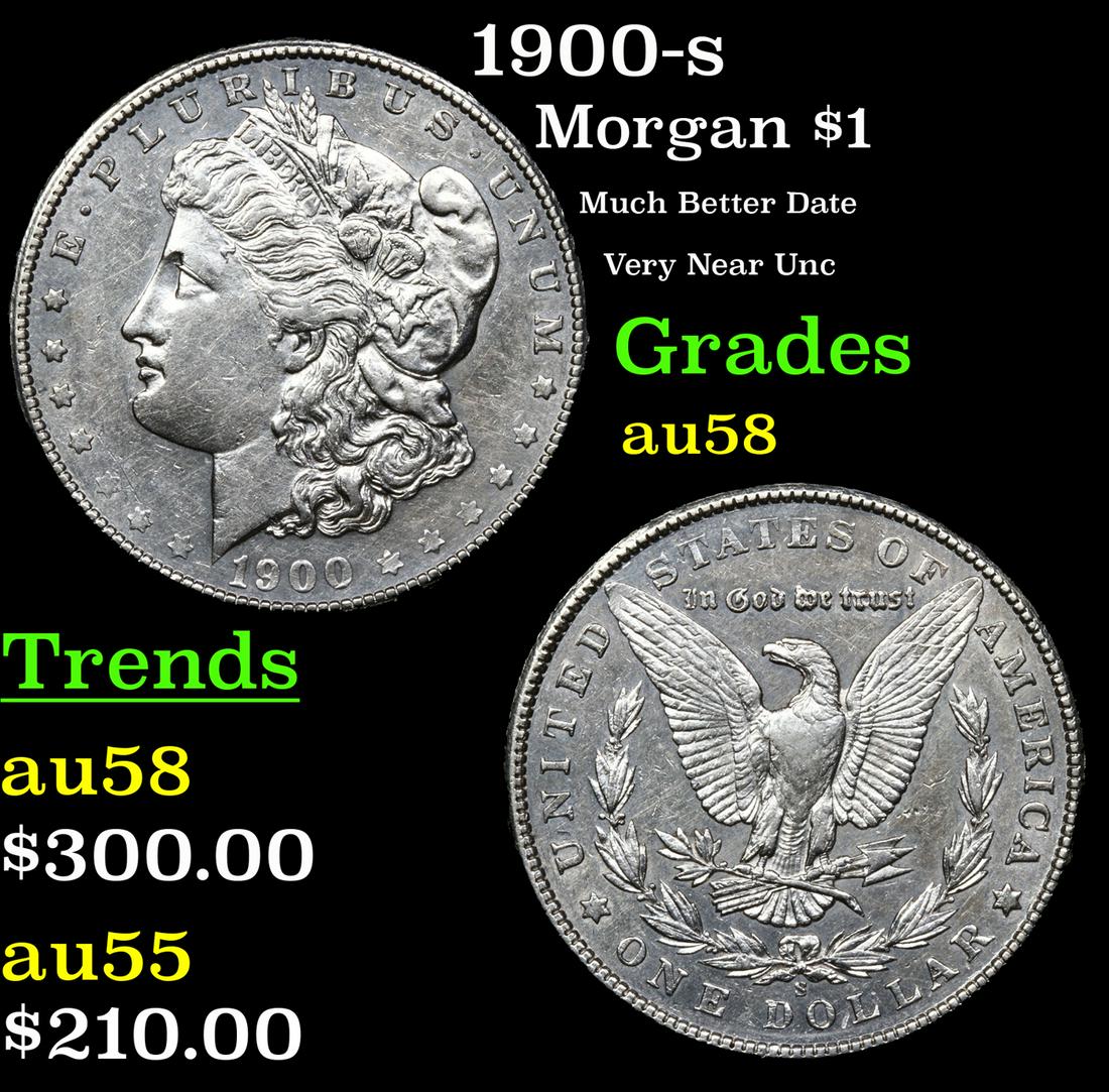 1900-s Morgan Dollar $1 Grades Choice AU/BU Slider (1 of 3)