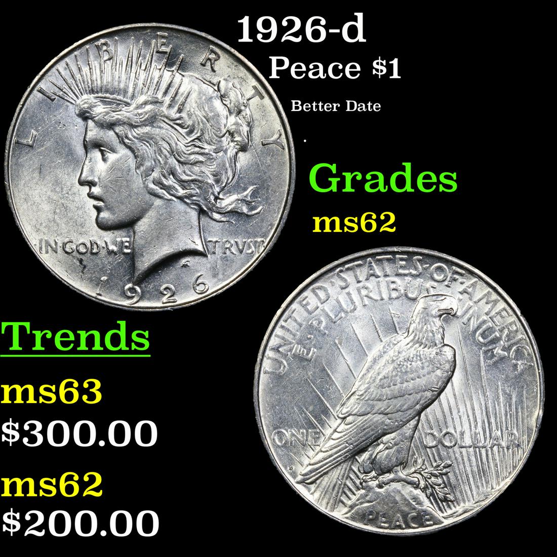 1926-d Peace Dollar $1 Grades Select Unc (1 of 3)