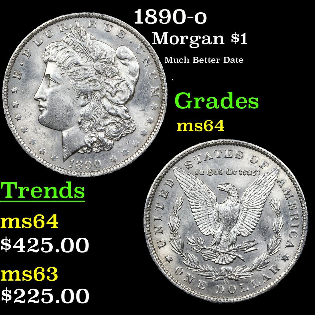 1890-o Morgan Dollar $1 Grades Choice Unc (1 of 3)