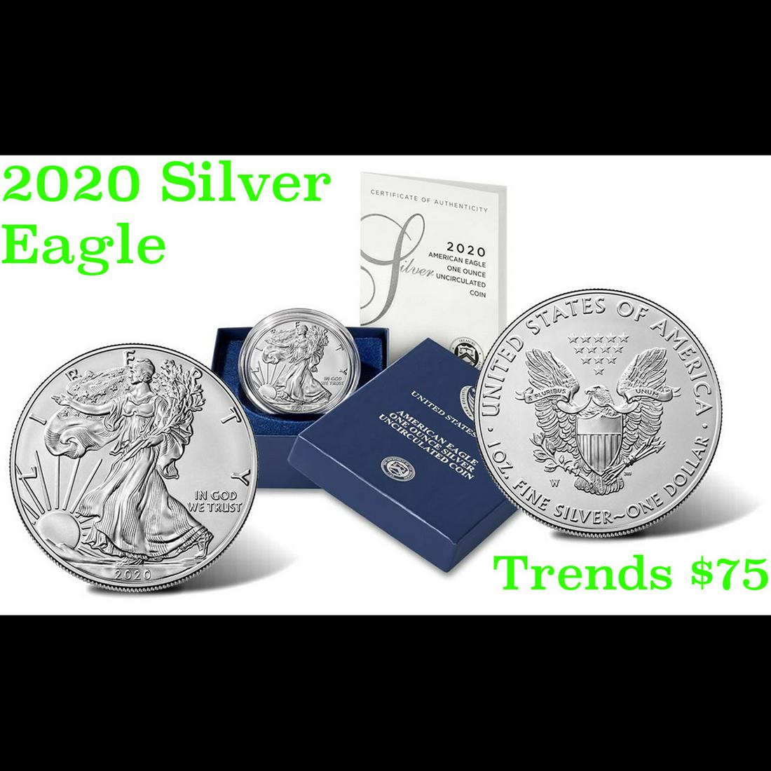 2020 American Eagle One Ounce Uncirculated Coin Silver Eagle Dollar $1 (1 of 2)