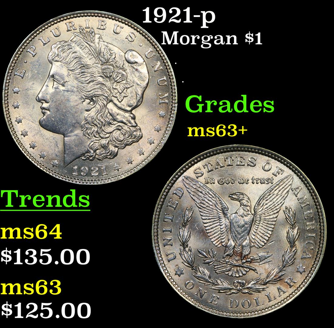1921-p Morgan Dollar $1 Grades Select+ Unc (1 of 3)