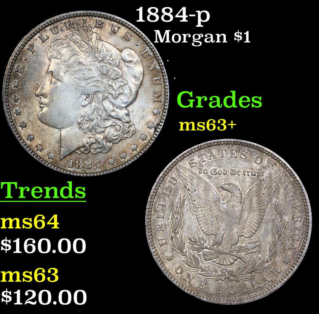 1884-p Morgan Dollar $1 Grades Select+ Unc (1 of 3)