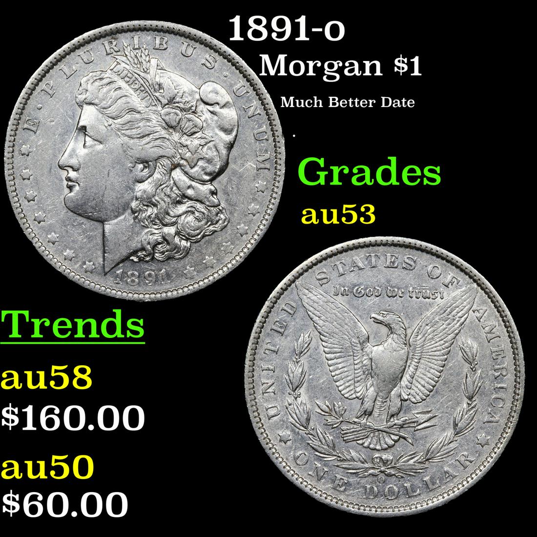 1891-o Morgan Dollar $1 Grades Select AU (1 of 3)