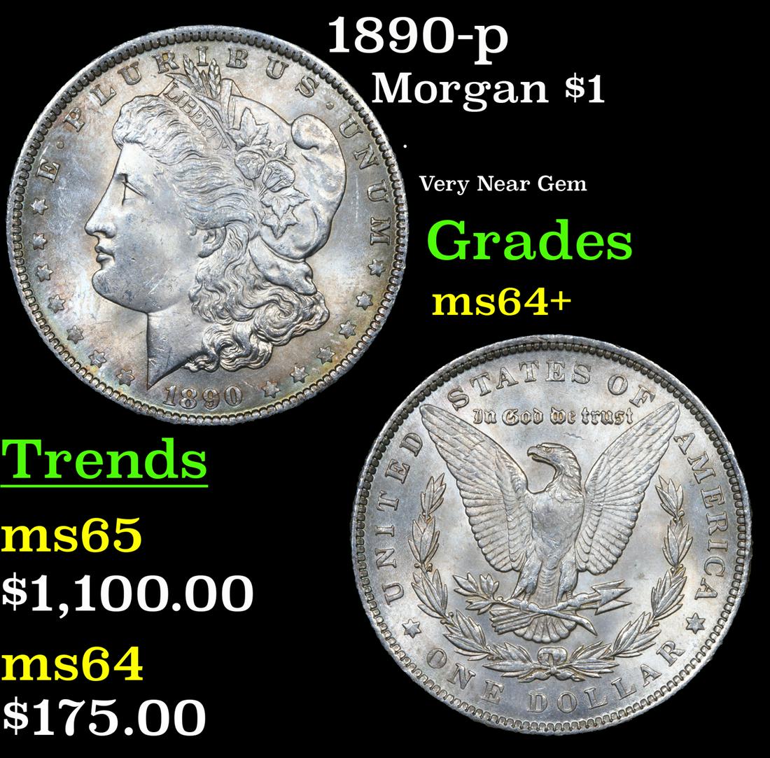 1890-p Morgan Dollar $1 Grades Choice+ Unc (1 of 3)
