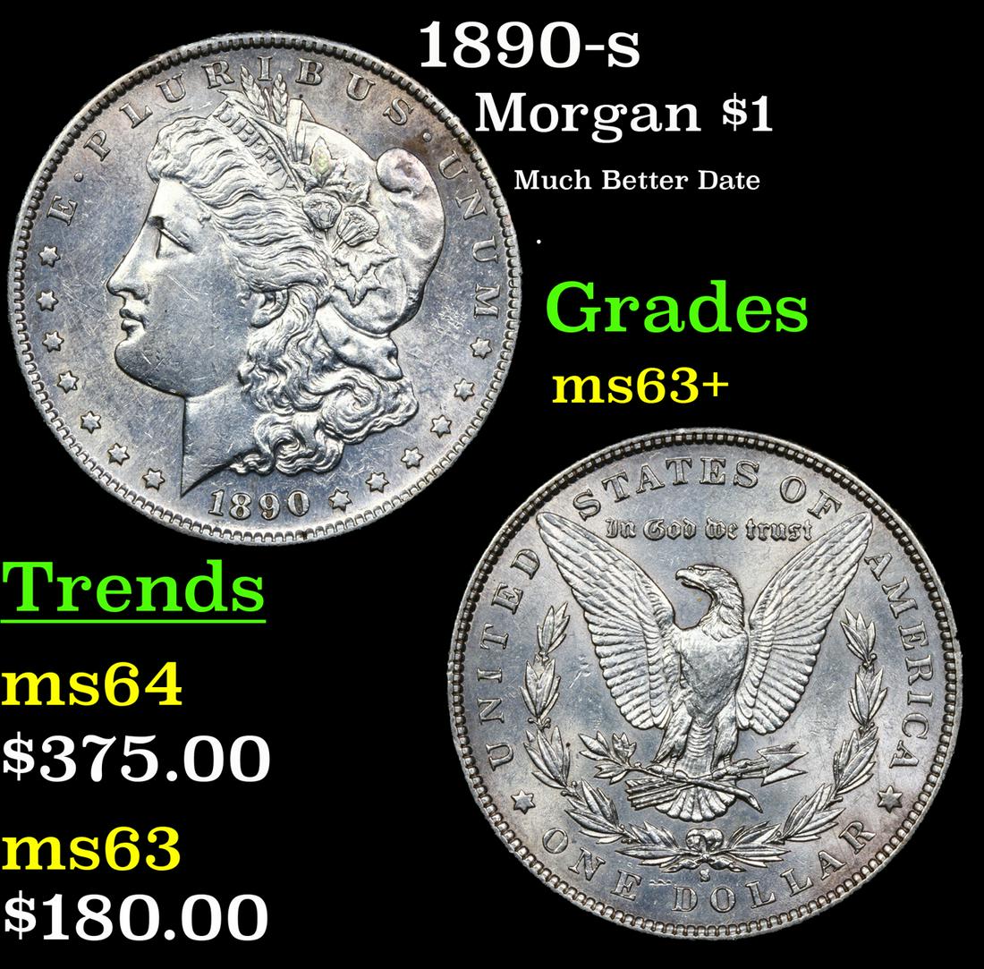1890-s Morgan Dollar $1 Grades Select+ Unc (1 of 3)