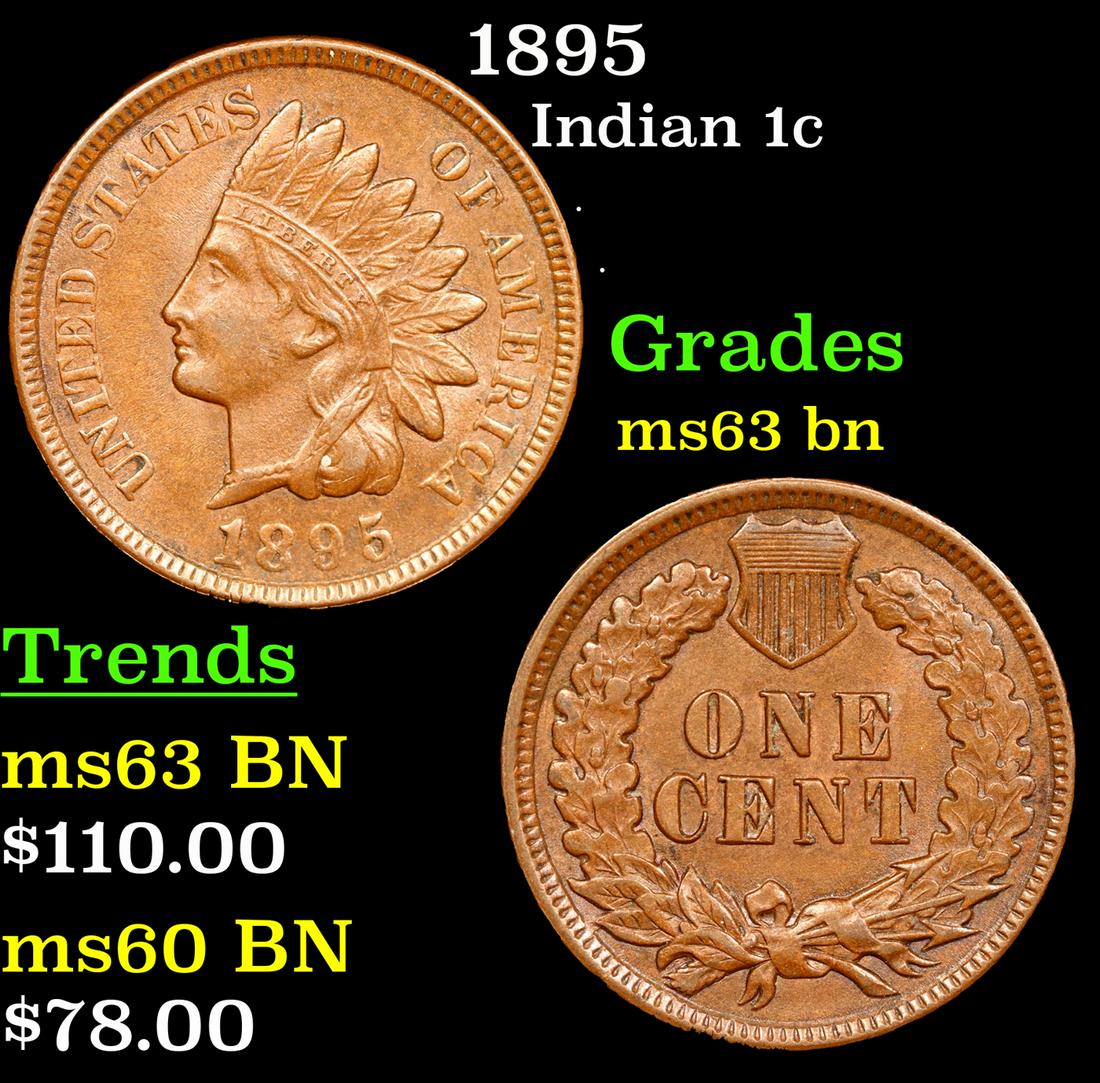 1895 Indian Cent 1c Grades Select Unc BN (1 of 3)