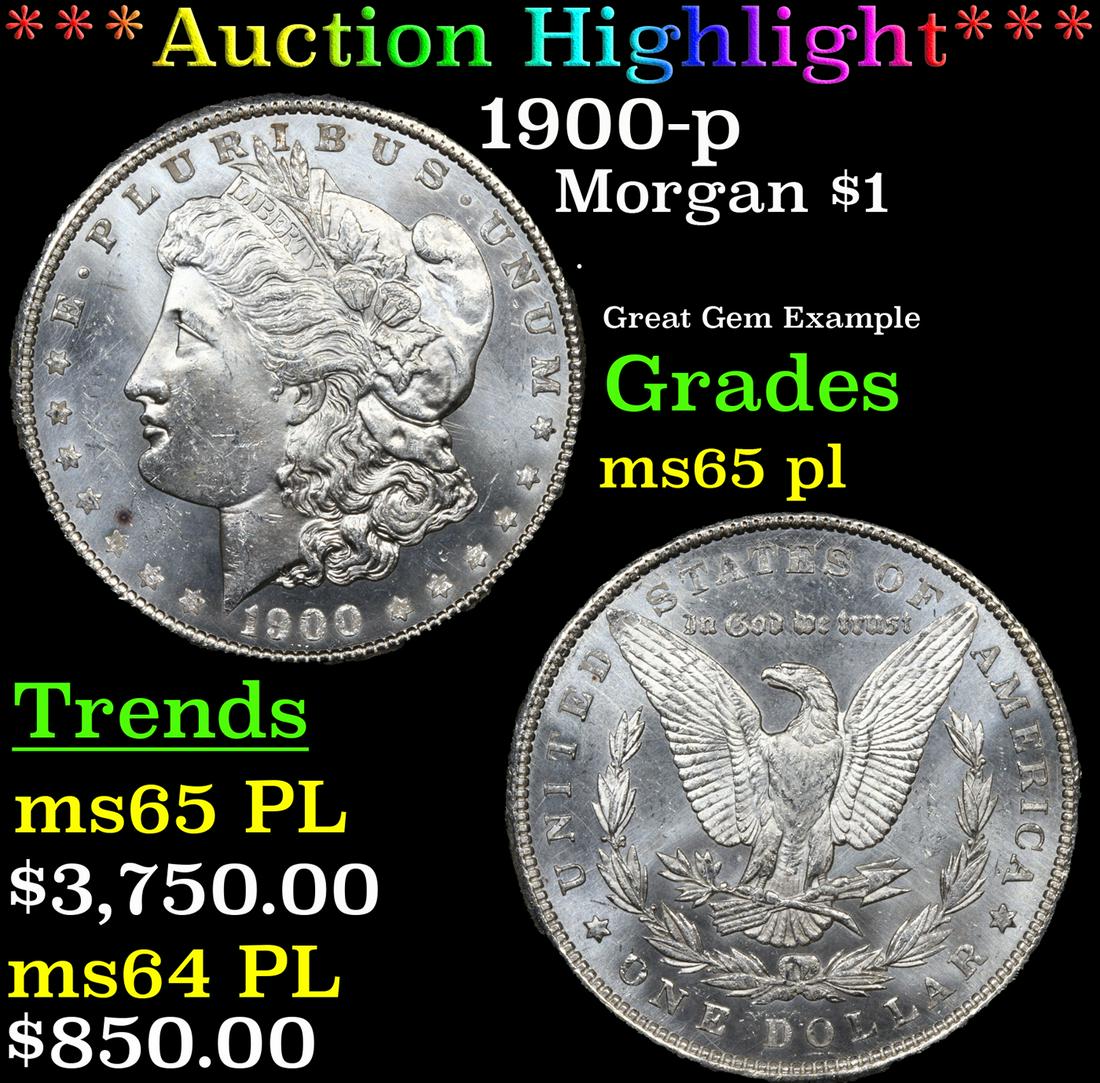 ***Auction Highlight*** 1900-p Morgan Dollar $1 Graded ms65 pl By SEGS (fc) (1 of 7)