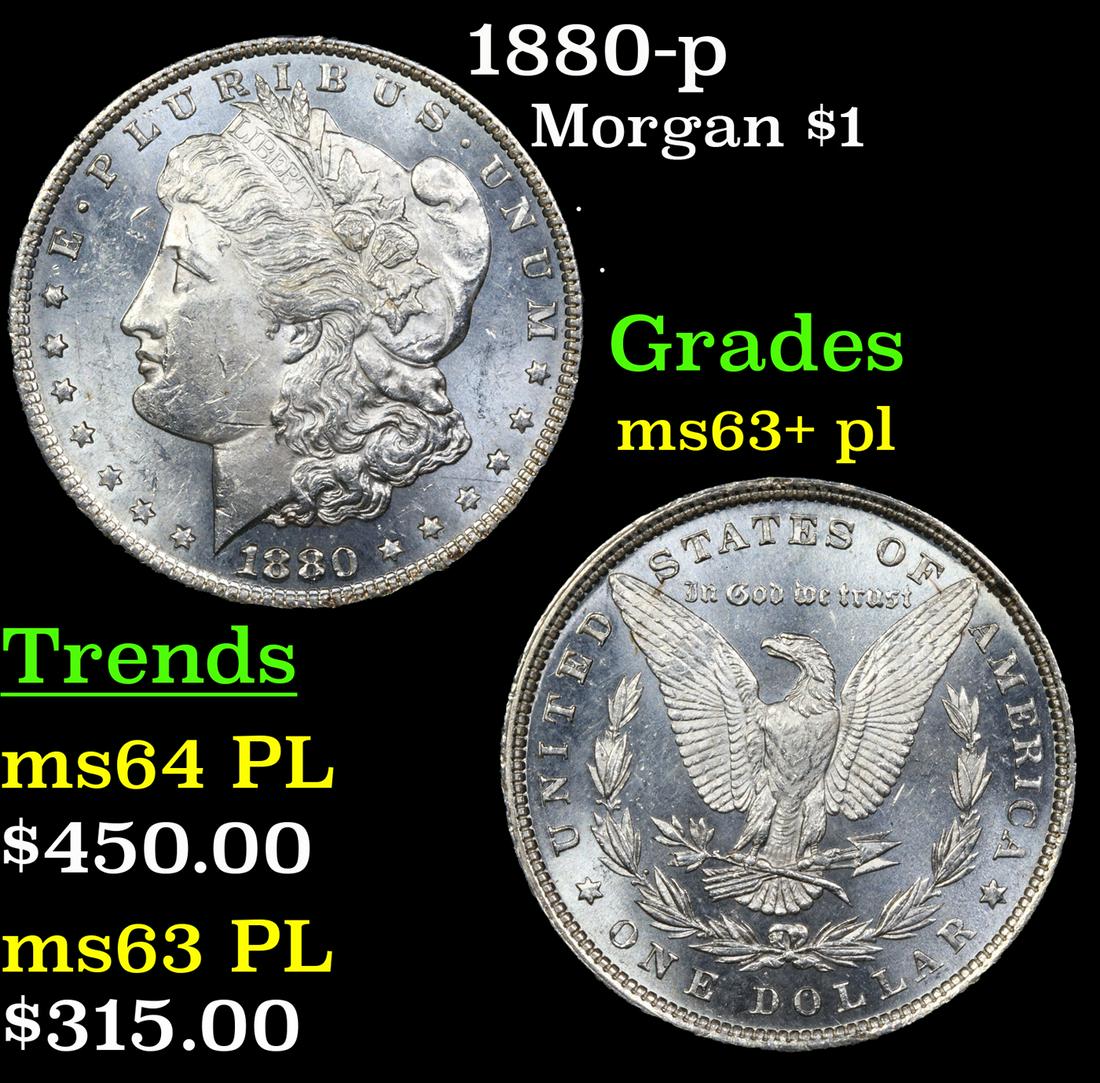 1880-p Morgan Dollar $1 Grades Select Unc+ PL (1 of 7)