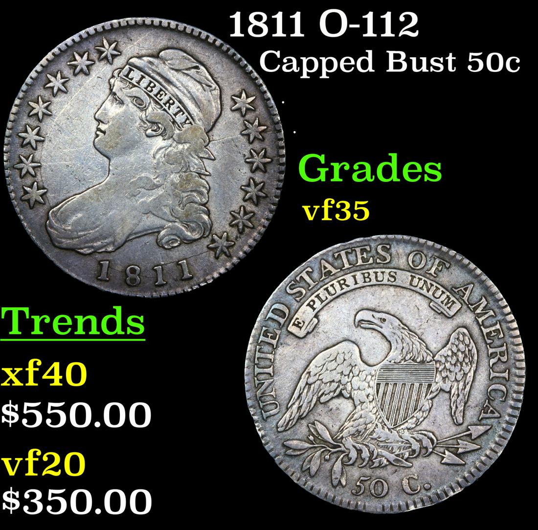 1811 Capped Bust Half Dollar O-112 50c Grades vf++ (1 of 3)
