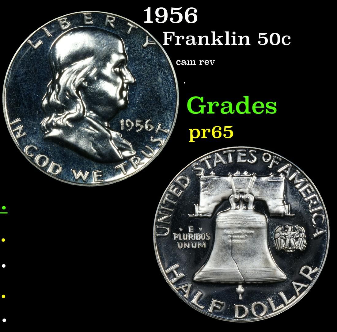 Proof 1956 Franklin Half Dollar 50c Grades GEM Proof (1 of 7)