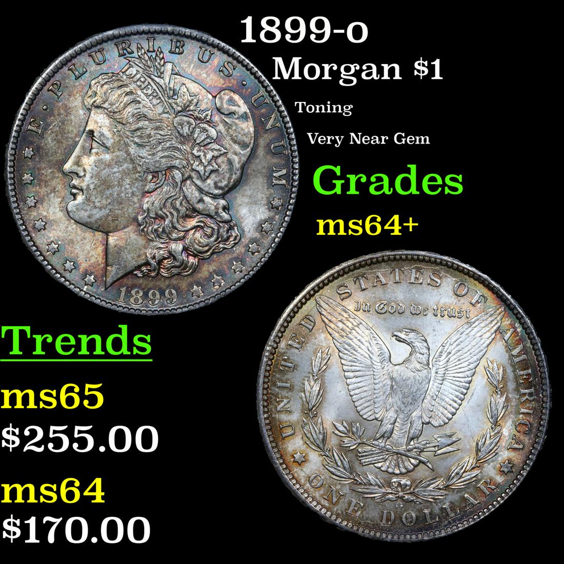 1899-o Morgan Dollar $1 Grades Choice+ Unc (1 of 3)