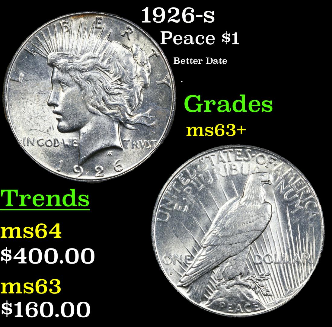 1926-s Peace Dollar $1 Grades Select+ Unc (1 of 3)