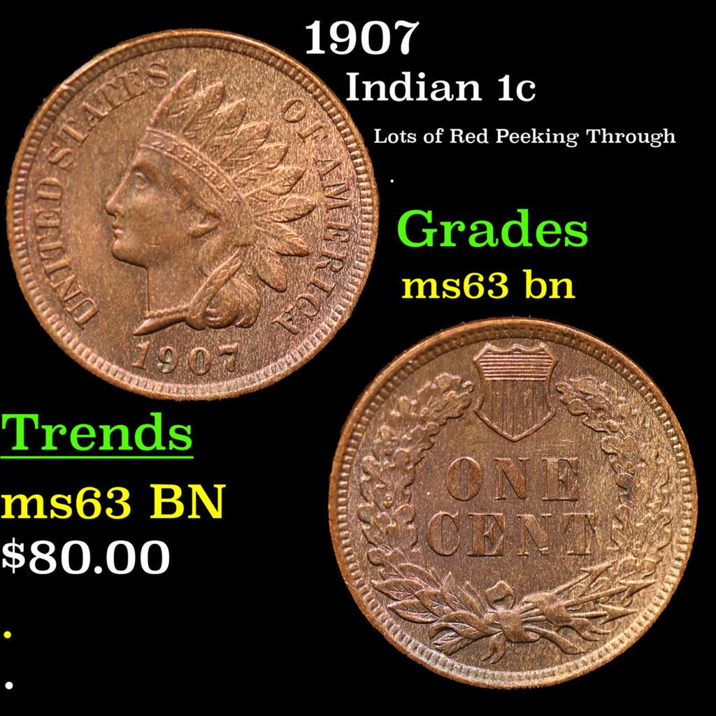 1907 Indian Cent 1c Grades Select Unc BN (1 of 3)