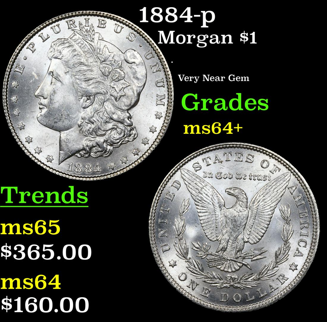 1884-p Morgan Dollar $1 Grades Choice+ Unc (1 of 3)