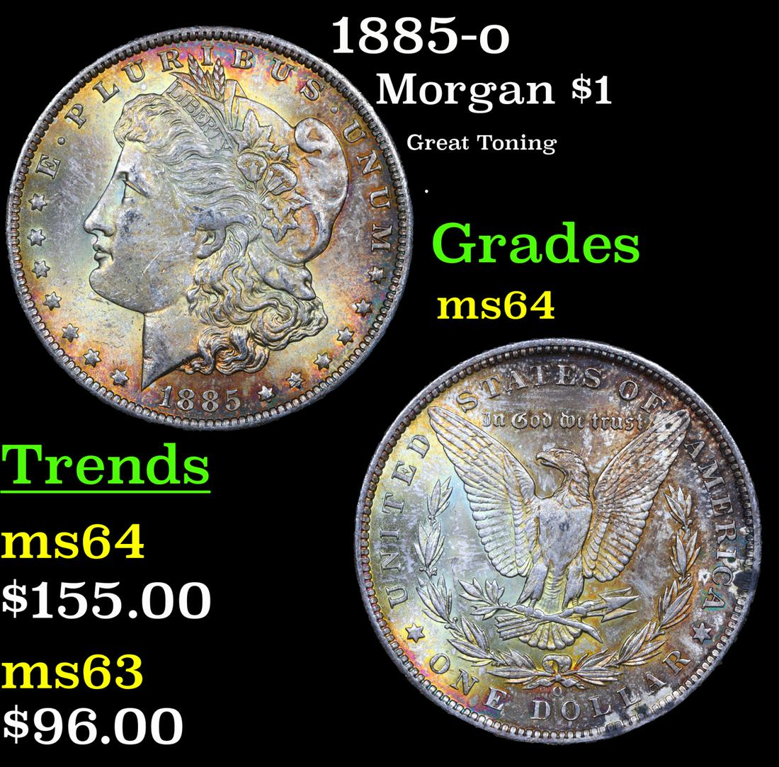 1885-o Morgan Dollar $1 Grades Choice Unc (1 of 3)