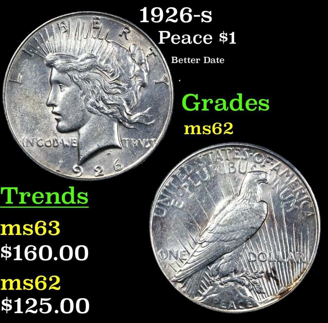 1926-s Peace Dollar $1 Grades Select Unc (1 of 3)