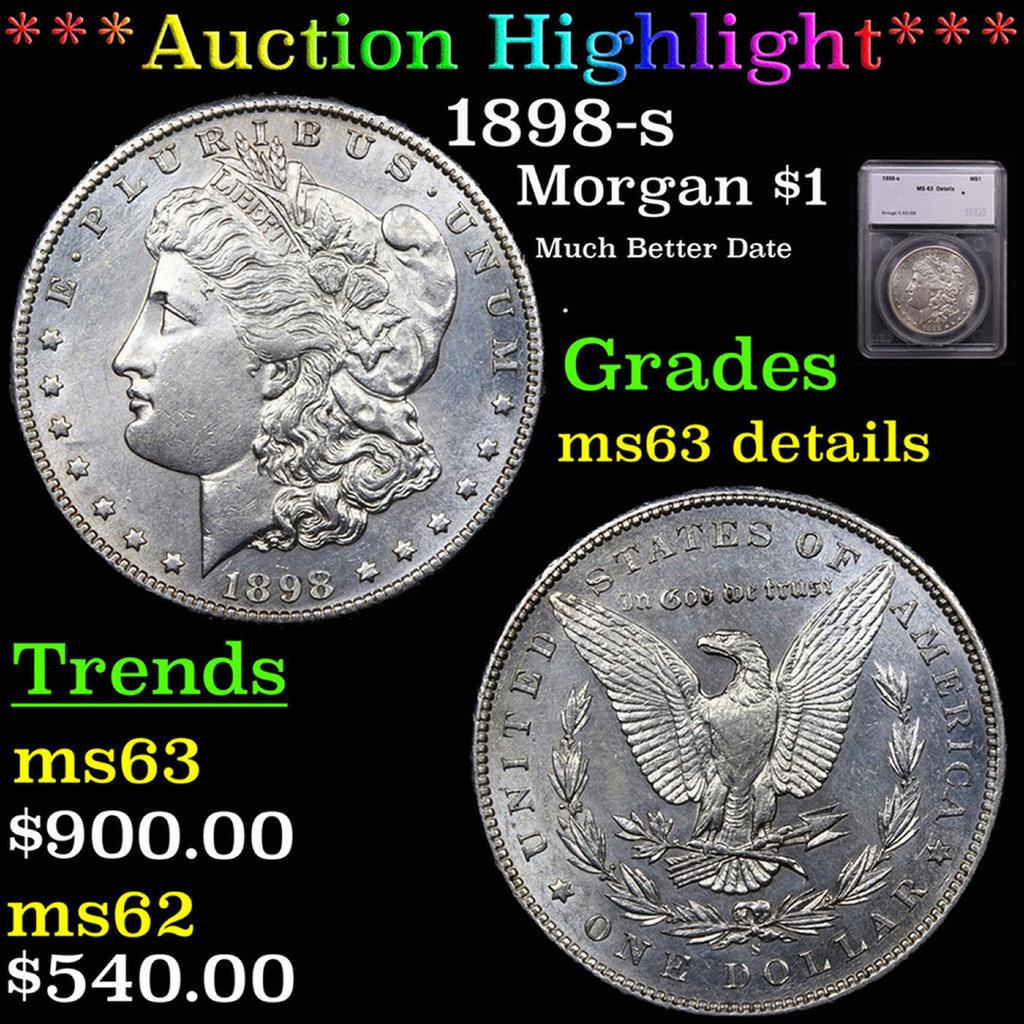 ***Auction Highlight*** 1898-s Morgan Dollar 1 Graded ms63 Details By SEGS (fc) (1 of 5)