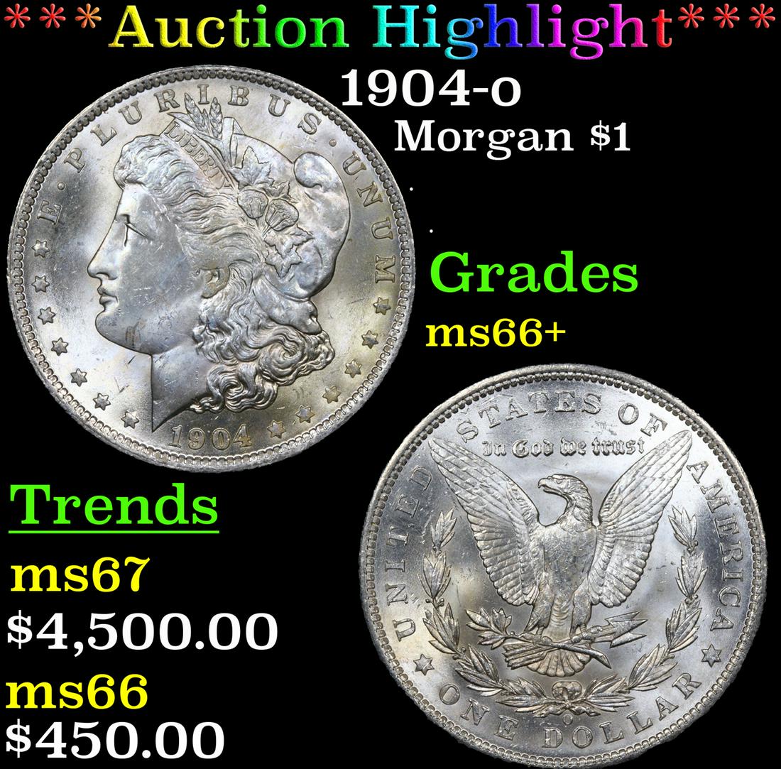 ***Auction Highlight*** 1904-o Morgan Dollar $1 Graded ms66+ By SEGS (fc) (1 of 5)