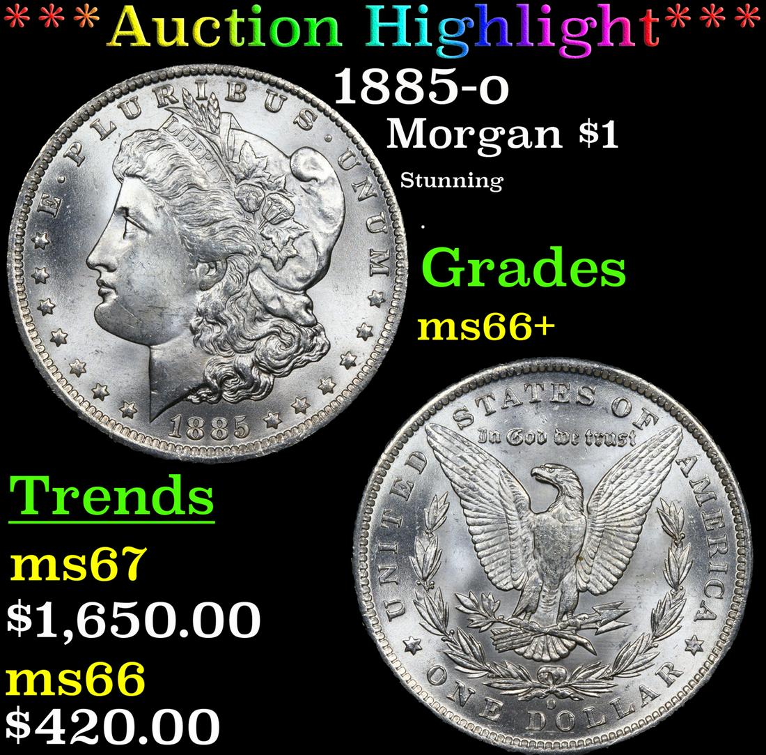 ***Auction Highlight*** 1885-o Morgan Dollar $1 Graded ms66+ By SEGS (fc) (1 of 5)