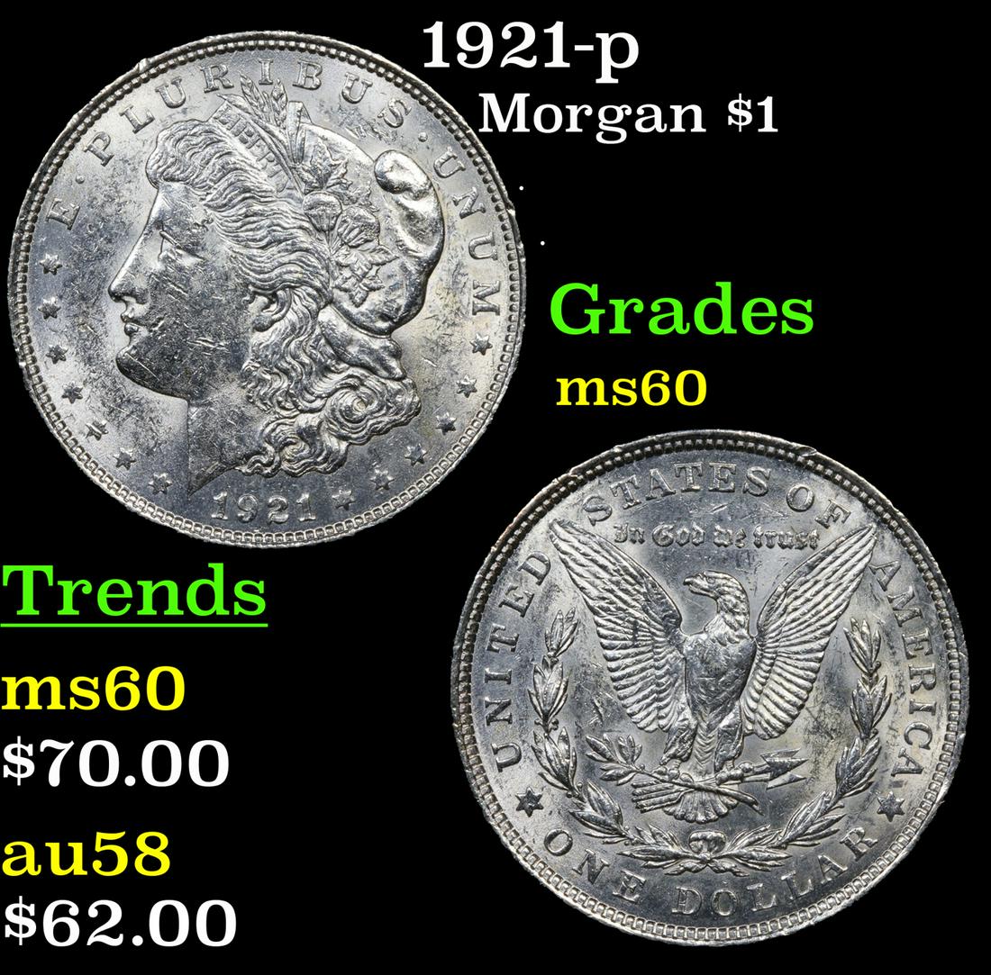 1921-p Morgan Dollar $1 Grades BU (1 of 3)