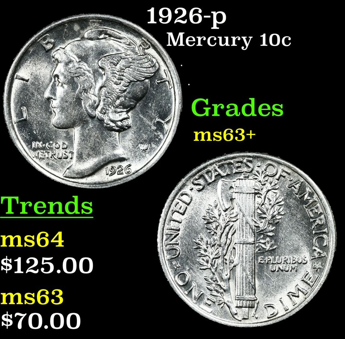 1926-p Mercury Dime 10c Grades Select+ Unc (1 of 3)