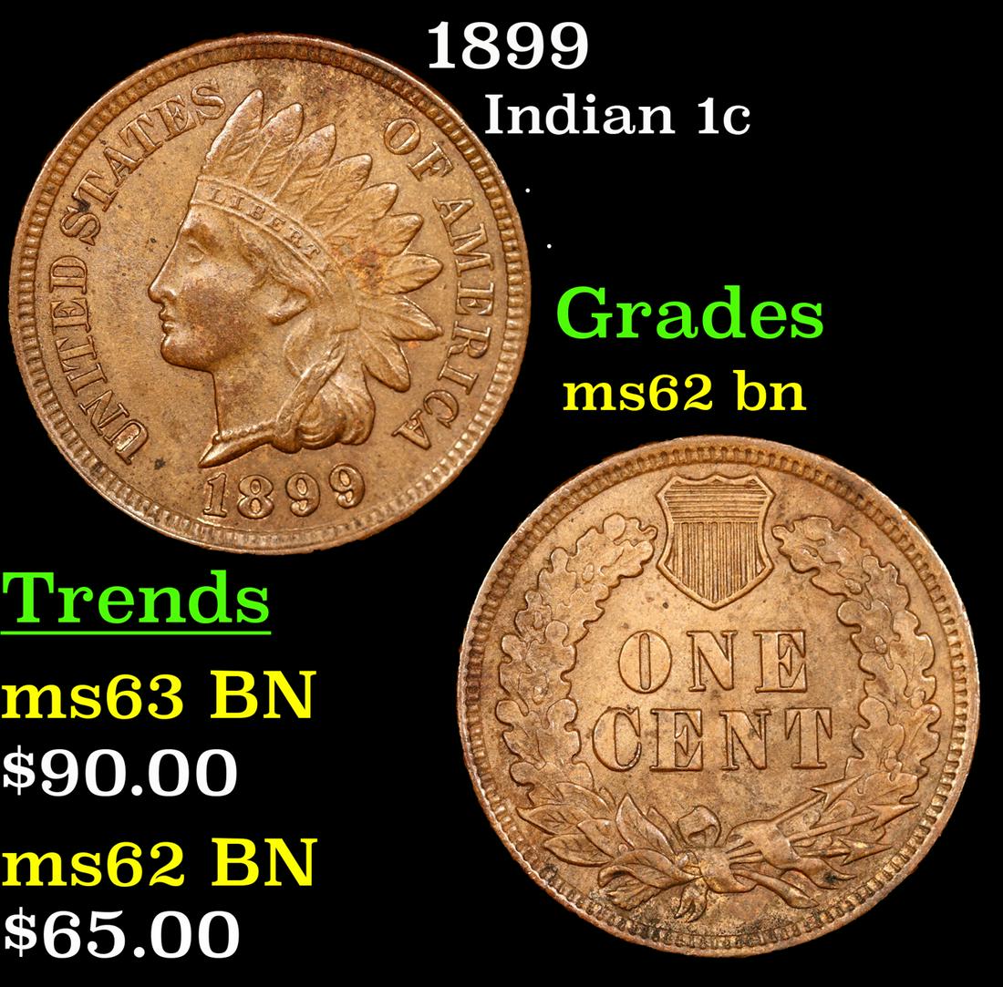 1899 Indian Cent 1c Grades Select Unc BN (1 of 3)