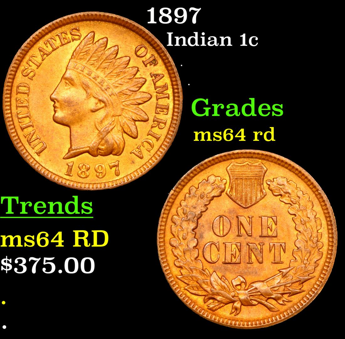 1897 Indian Cent 1c Graded ms64 rd By SEGS (1 of 5)