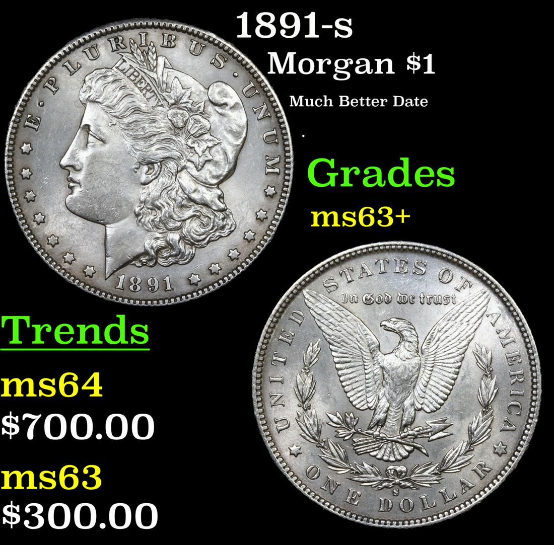 1891-s Morgan Dollar $1 Grades Select+ Unc (1 of 3)