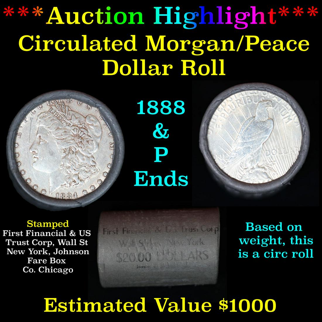 ***Auction Highlight***  First Financial Shotgun 1884 & 'P' Ends Mixed Morgan/Peace Silver dollar (1 of 4)