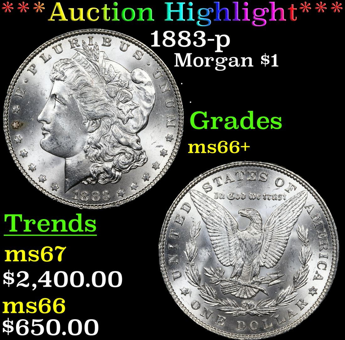 ***Auction Highlight*** 1883-p Morgan Dollar $1 Graded ms66+ By SEGS (fc) (1 of 5)