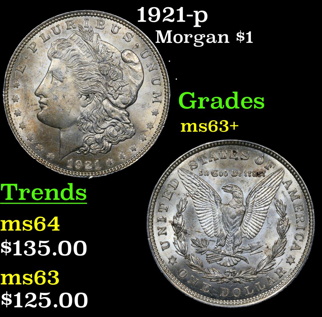 1921-p Morgan Dollar $1 Grades Select+ Unc (1 of 3)