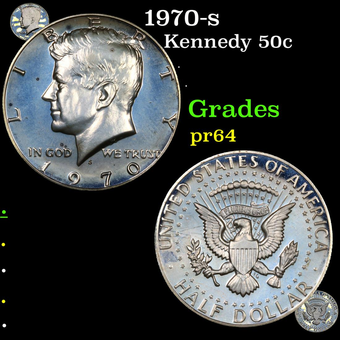 Proof 1970-s Kennedy Half Dollar 50c Grades Choice Proof (1 of 7)