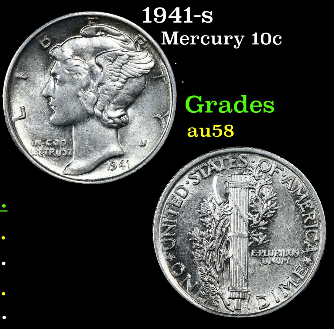 1941-s Mercury Dime 10c Grades Choice AU/BU Slider (1 of 3)