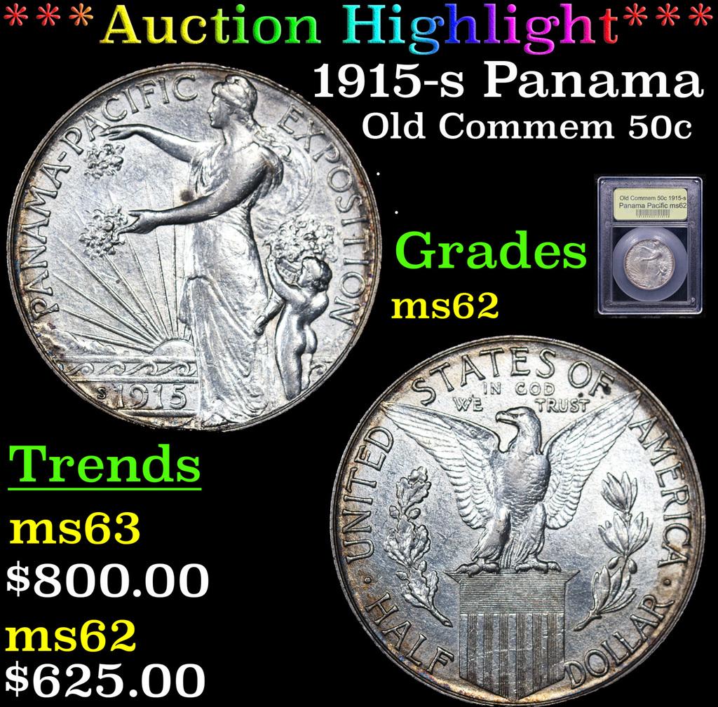 ***Auction Highlight*** 1915-s Panama Pacific Old Commem Half Dollar 50c Graded Select Unc By USCG (1 of 5)