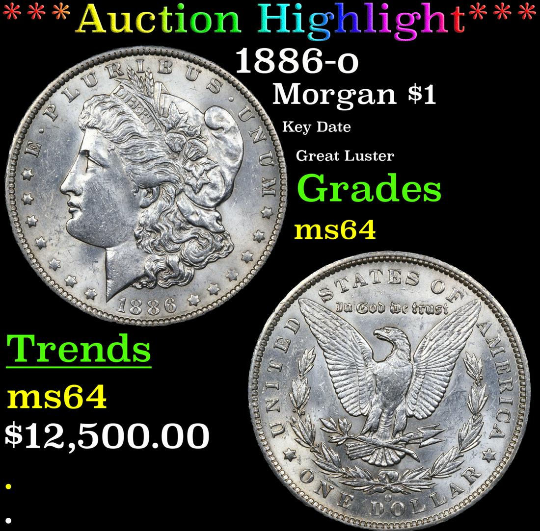***Auction Highlight*** 1886-o Morgan Dollar $1 Graded Choice Unc By USCG (fc) (1 of 5)