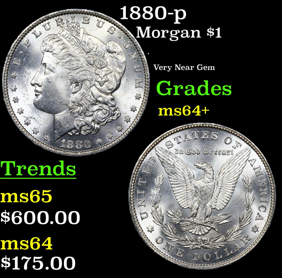 1880-p Morgan Dollar $1 Grades Choice+ Unc (1 of 3)