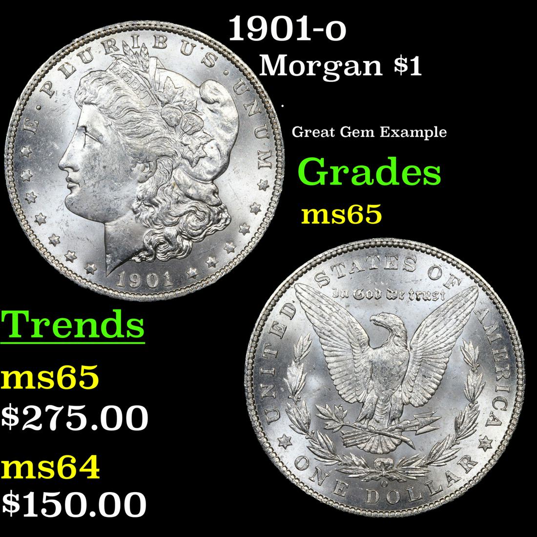1901-o Morgan Dollar $1 Grades GEM Unc (1 of 3)