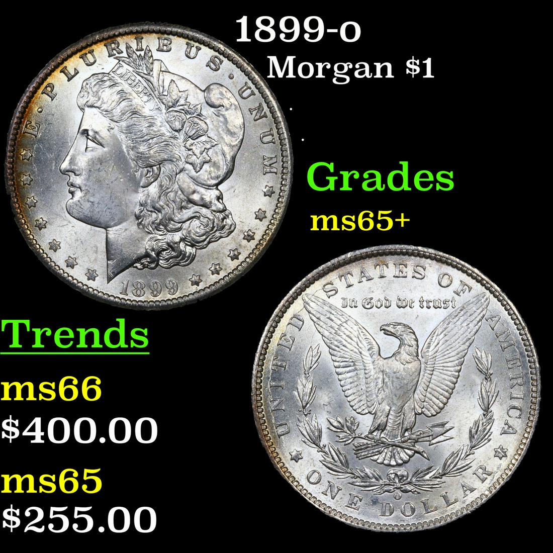 1899-o Morgan Dollar $1 Grades GEM+ Unc (1 of 3)