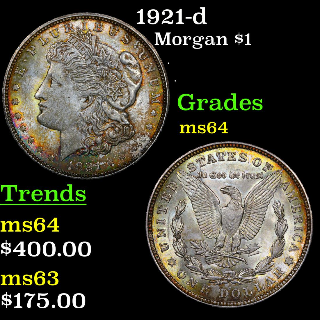 1921-d Morgan Dollar $1 Grades Choice Unc (1 of 3)